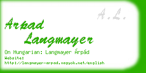 arpad langmayer business card